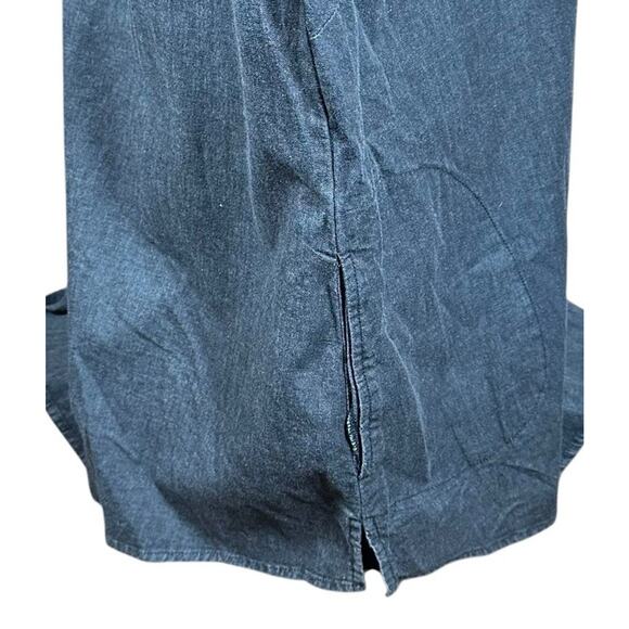 Quacker Factory Denim Roll Tab Sleeve Embroidered Candy Cane Shirt Shacket 2X - Picture 7 of 12